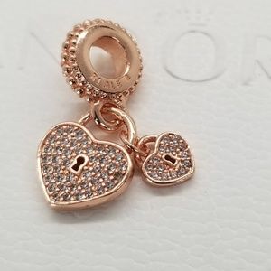 Authentic Pandora #781807CZ Love Locks Dangle Char
